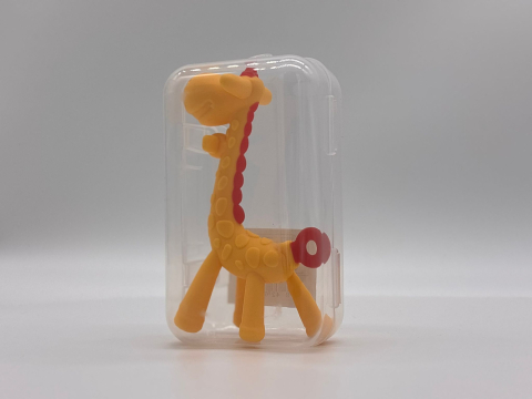 Jucărie de Dentiție Girafă Elastică, 13 cm, Moale și Sigură pentru Bebeluși, cu Cutie de Depozitare Inclusa [10]