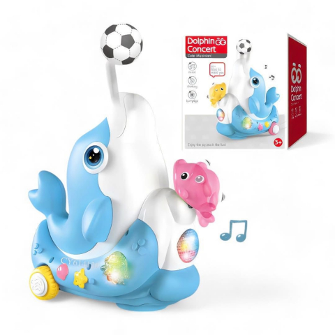Jucarie Delfin cu Functie de Suflare Mingii, Efecte Muzicale si Luminoase [1]