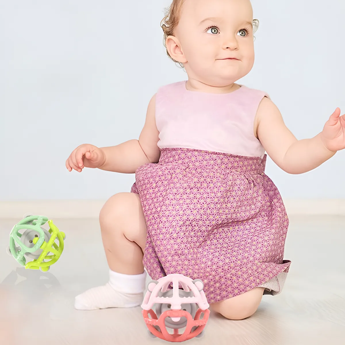 Jucărie Dentitie Bebe, 9 cm, 3 Piese Detasabile, Sigură și Moale pentru Gingii Sensibile [3]