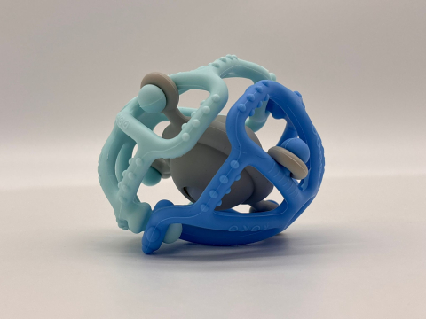 Jucărie Dentitie Bebe, 9 cm, 3 Piese Detasabile, Sigură și Moale pentru Gingii Sensibile [8]