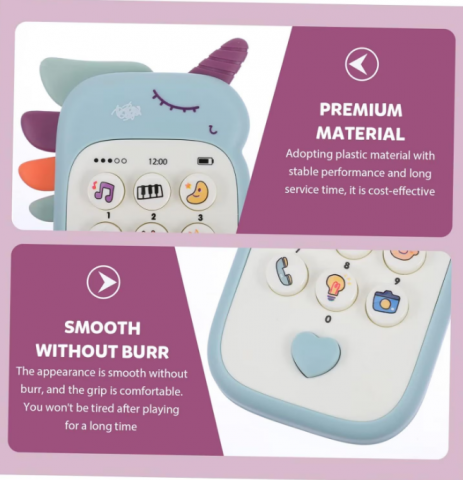 Jucarie interactiva / telefon in Forma de Unicorn, 12 Functii, Plastic [3]