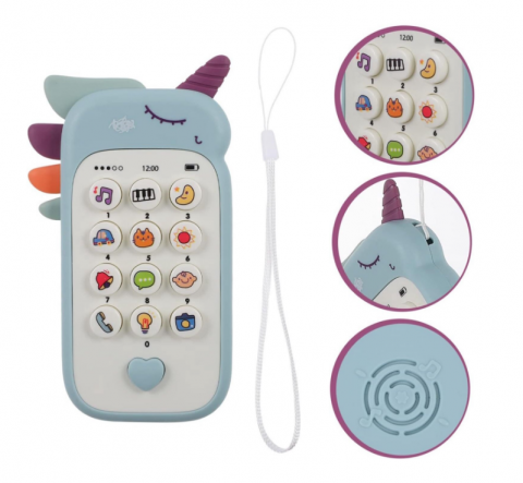 Jucării & Articole pentru Copii - Jucarie interactiva / telefon in Forma de Unicorn, 12 Functii, Plastic