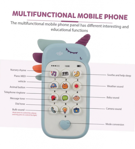 Jucarie interactiva / telefon in Forma de Unicorn, 12 Functii, Plastic [5]