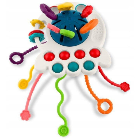 Jucarie Senzoriala Bebe Montessori, de Dentitie, 4 in 1, Snur din Silicon [5]