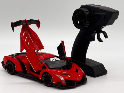 Mașină din Metal Lamborghini Veneno cu Telecomandă, RC 1:24, Lumini și Sunete, Uși Deschizătoare, 20 cm [5]