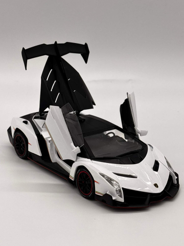 Mașină din Metal Lamborghini Veneno cu Telecomandă, RC 1:24, Lumini și Sunete, Uși Deschizătoare, 20 cm [9]