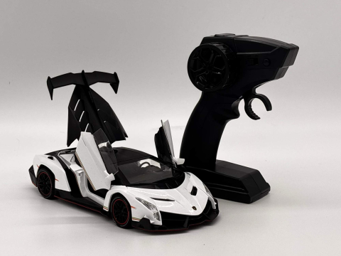 Mașină din Metal Lamborghini Veneno cu Telecomandă, RC 1:24, Lumini și Sunete, Uși Deschizătoare, 20 cm [5]