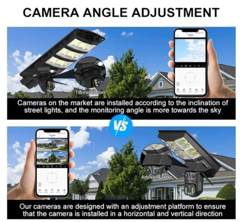 Cameră de Supraveghere Solară 4G cu Lampă Integrată, Sistem 5-în-1, 4 Lentile, Rotire 360°, Detecție Mișcare, Viziune Nocturnă IR & Color, Audio Bidirecțional, IP67, Panou Solar, Monitorizare Live [8]