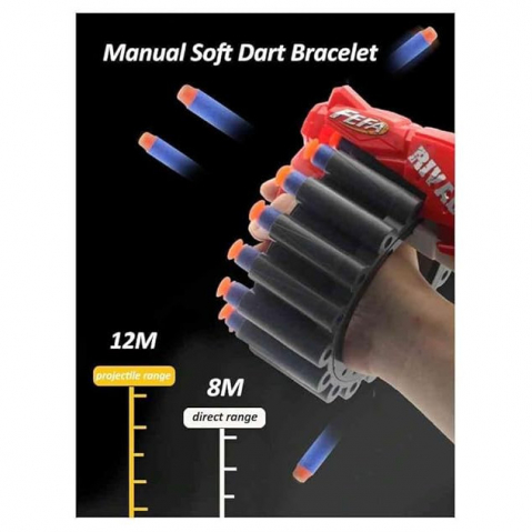 Lansator de Ventuze pentru Copii, 20 Gloante din Spuma - Rosu [2]