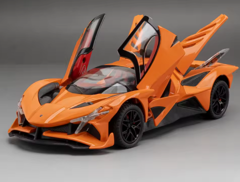 Macheta Apollo Project EVO, Fum pe Baza de Apa, Metalica cu Sunete, Lumini, Functie Pull-Back, Cu Incarcare USB, Usi Deschizatoare - Portocaliu [1]