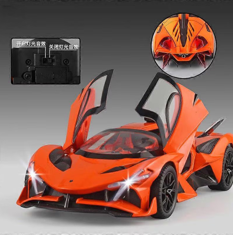 Macheta Apollo Project EVO, Fum pe Baza de Apa, Metalica cu Sunete, Lumini, Functie Pull-Back, Cu Incarcare USB, Usi Deschizatoare - Portocaliu [2]