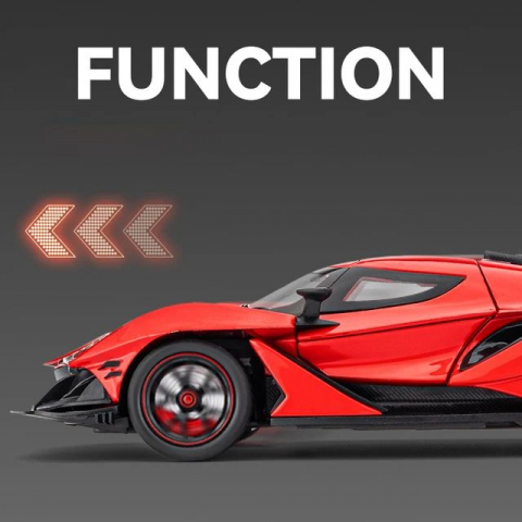 Macheta Apollo Project EVO, Fum pe Baza de Apa, Metalica cu Sunete, Lumini, Functie Pull-Back, Cu Incarcare USB, Usi Deschizatoare - Portocaliu [3]