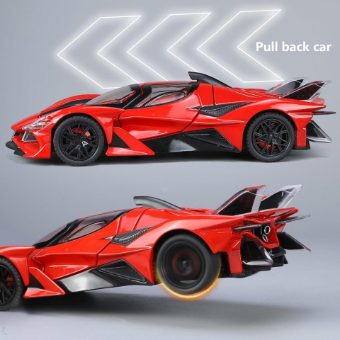 Macheta Apollo Project EVO, Fum pe Baza de Apa, Metalica cu Sunete, Lumini, Functie Pull-Back, Cu Incarcare USB, Usi Deschizatoare - Portocaliu [2]