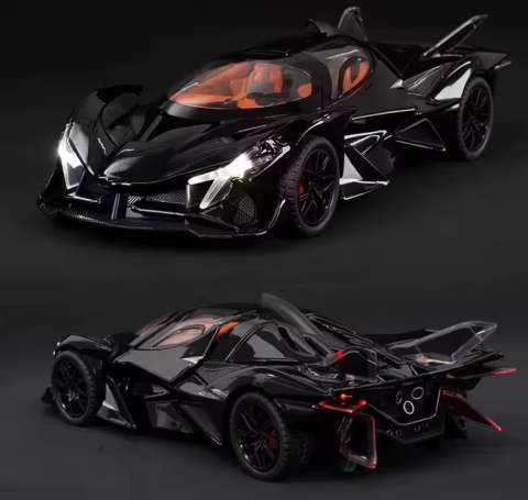 Automachete - Macheta Apollo Project EVO, Metalica Multicolora cu Sunete, Lumini, Fum pe Baza de Apa, Functie Pull-Back, Cu Incarcare USB, Usi Deschizatoare, Amortizare si Viraj - Negru