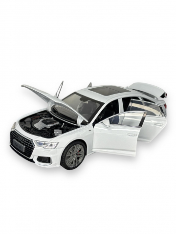 Macheta Audi A6L, 1:18, din Metal, cu Lumini si Sunete realistice de Motor si Alarma, cu Functie Pull-Back, cu Functie de Deschidere a Usilor - Alb [17]