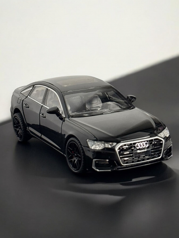 Macheta Audi A6L 55 TFSI, din Metal, cu Lumini si Sunete realistice de Motor si Alarma, cu Functie Pull-Back, cu Functie de Deschidere a Usilor - Negru [11]