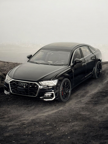 Macheta Audi A6L 55 TFSI, din Metal, cu Lumini si Sunete realistice de Motor si Alarma, cu Functie Pull-Back, cu Functie de Deschidere a Usilor - Negru [1]