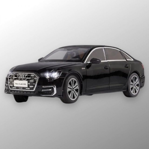 Macheta Audi A6L 55 TFSI, din Metal, cu Lumini si Sunete realistice de Motor si Alarma, cu Functie Pull-Back, cu Functie de Deschidere a Usilor - Negru [0]