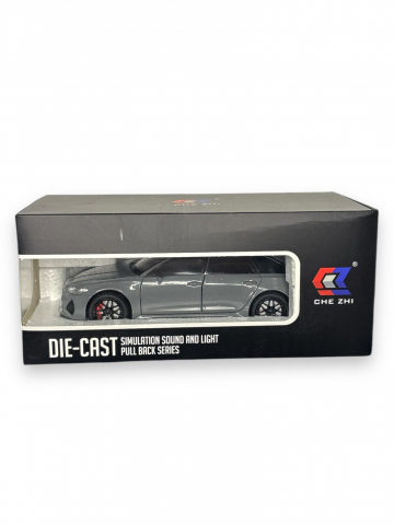 Macheta Audi RS6, din Metal, cu Lumini si Sunete realistice de Motor si Alarma, cu Functie Pull-Back, cu Functie de Deschidere a Usilor - Gri Ceramic [5]