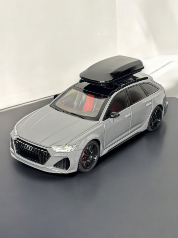 Macheta Audi RS6, din Metal, cu Lumini si Sunete realistice de Motor si Alarma, cu Functie Pull-Back, cu Functie de Deschidere a Usilor - Gri Ceramic [6]