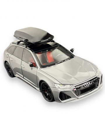 Macheta Audi RS6, din Metal, cu Lumini si Sunete realistice de Motor si Alarma, cu Functie Pull-Back, cu Functie de Deschidere a Usilor - Gri Ceramic [7]
