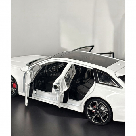 Macheta Audi RS6, Portbagaj Detasabil, Faruri si Stopuri Luminoase, din Metal, cu Lumini si Sunete realistice de Motor si Alarma, Volan Functional, cu Functie Pull-Back, cu Functie de Deschidere a Usi [11]