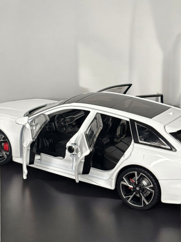 Macheta Audi RS6, Portbagaj Detasabil, Faruri si Stopuri Luminoase, din Metal, cu Lumini si Sunete realistice de Motor si Alarma, Volan Functional, cu Functie Pull-Back, cu Functie de Deschidere a Usi [3]