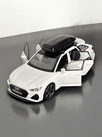 Macheta Audi RS6, Portbagaj Detasabil, Faruri si Stopuri Luminoase, din Metal, cu Lumini si Sunete realistice de Motor si Alarma, Volan Functional, cu Functie Pull-Back, cu Functie de Deschidere a Usi [6]