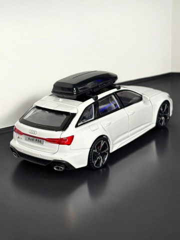 Macheta Audi RS6, Portbagaj Detasabil, Faruri si Stopuri Luminoase, din Metal, cu Lumini si Sunete realistice de Motor si Alarma, Volan Functional, cu Functie Pull-Back, cu Functie de Deschidere a Usi [15]