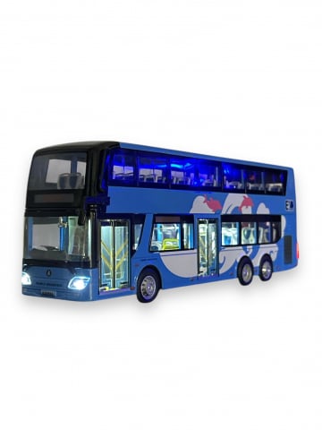 Macheta Autobuz, din Metal, cu Lumini Ambientale in Interior si Sunete realistice de Motor si Alarma, cu Functie Pull-Back, cu Functie de Deschidere a Usilor [7]