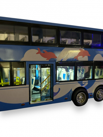 Macheta Autobuz, din Metal, cu Lumini Ambientale in Interior si Sunete realistice de Motor si Alarma, cu Functie Pull-Back, cu Functie de Deschidere a Usilor [14]