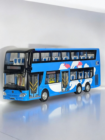 Macheta Autobuz, din Metal, cu Lumini Ambientale in Interior si Sunete realistice de Motor si Alarma, cu Functie Pull-Back, cu Functie de Deschidere a Usilor [11]