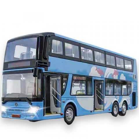 Macheta Autobuz, din Metal, cu Lumini Ambientale in Interior si Sunete realistice de Motor si Alarma, cu Functie Pull-Back, cu Functie de Deschidere a Usilor [13]