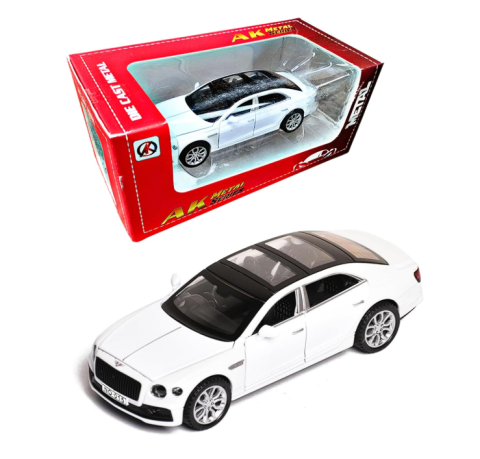 Automachete - Macheta Bentley Continental GT, Metal, Cu Lumini si Sunete de Motor, Functii de Deschidere Usi si Pull-Back, 15 cm, Alb