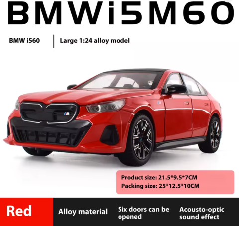 Macheta BMW i5 M60 din Metal – 20,5 cm, cu Sunete, Lumini, Funcție Pull-Back și Roți Direcționabile [2]