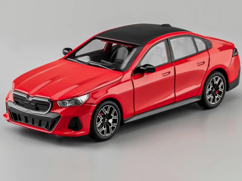 Automachete - Macheta BMW i5 M60 din Metal – 20,5 cm, cu Sunete, Lumini, Funcție Pull-Back și Roți Direcționabile