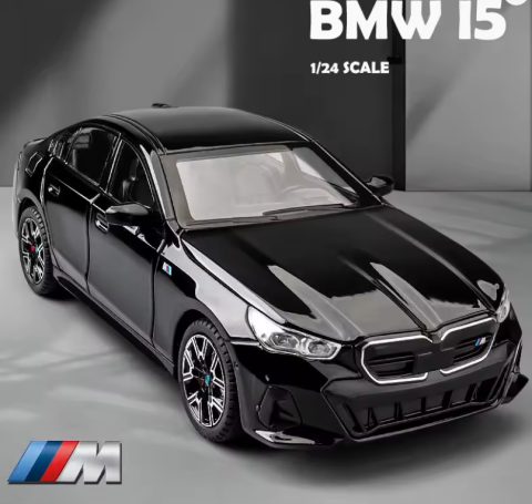 Automachete - Macheta BMW i5 M60 din Metal – 20,5 cm, cu Sunete, Lumini, Funcție Pull-Back și Roți Direcționabile