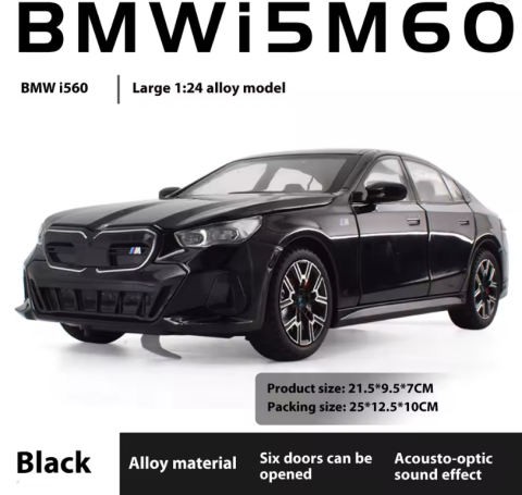Macheta BMW i5 M60 din Metal – 20,5 cm, cu Sunete, Lumini, Funcție Pull-Back și Roți Direcționabile [5]