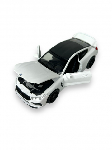 Macheta BMW M850i, Metal, Sunete de Motor si Lumini, Functii de Deschidere Usi si Pull-Back, 15 cm - Alb [1]