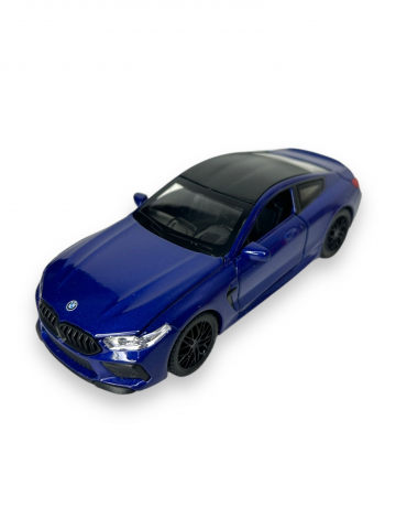 Macheta BMW M850i, Metal, Sunete de Motor si Lumini, Functii de Deschidere Usi si Pull-Back, 15 cm - Albastru [0]