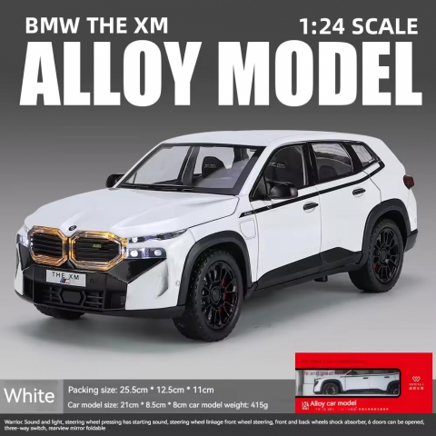Macheta BMW XM, Fum pe Baza de Apa, Faruri si Stopuri Luminoase, din Metal, cu Lumini si Sunete realistice de Motor si Alarma, Volan Functional, cu Functie Pull-Back, cu Functie de Deschidere a Usilor [9]