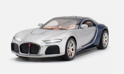 Mașină din Metal Bugatti Atlantic 1:32,Uși Deschizătoare, Lumini și Sunete, Accesoriu Valize Detașabile, 15,5 cm [7]