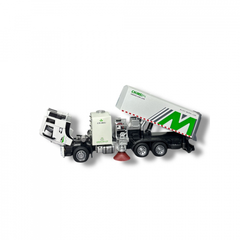 Macheta Cleaning City Truck, din Metal - Vehicul cu Functie Pull-Back, Sunete, Lumini, 22 cm, Usi si Panouri Detasabile, Parte Frontala Deschizabila- Jucarie Camion de Curatenie [7]