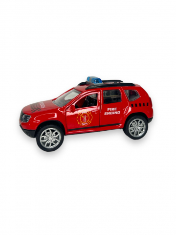 Macheta Dacia Duster de Pompieri, Metal, 1:38, cu Lumini si Sunete, cu Functie Pull-Back, cu Functie de Deschidere a Usilor, iStan® [1]