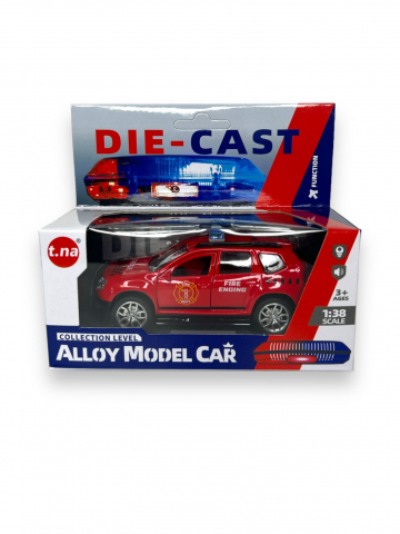 Macheta Dacia Duster de Pompieri, Metal, 1:38, cu Lumini si Sunete, cu Functie Pull-Back, cu Functie de Deschidere a Usilor, iStan® [3]