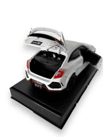 Macheta Honda Civic Type R, Metal, Sunete de Motor si Lumini, Functii de Deschidere Usi si Pull-Back, 15 cm, Alb [4]