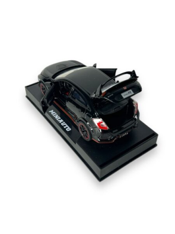 Macheta Honda Civic Type R, Metal, Sunete de Motor si Lumini, Functii de Deschidere Usi si Pull-Back, 15 cm, Negru [3]