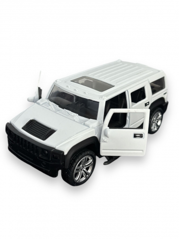 Toate Produsele - Macheta Hummer, din Metal, cu Lumini si Sunete realistice de Motor si Alarma, cu Functie Pull-Back, cu Functie de Deschidere a Usilor - Alb