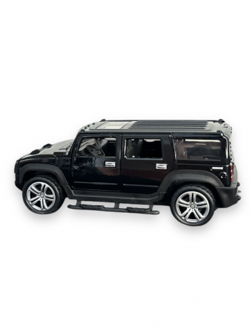 Macheta Hummer, din Metal, cu Lumini si Sunete realistice de Motor si Alarma, cu Functie Pull-Back, cu Functie de Deschidere a Usilor - Negru [6]