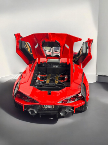 Macheta Lamborghini SIAN, 1:14, din Metal, cu Lumini si Sunete realistice de Motor si Alarma, cu Functie Pull-Back, cu Functie de Deschidere a Usilor - Rosu [16]